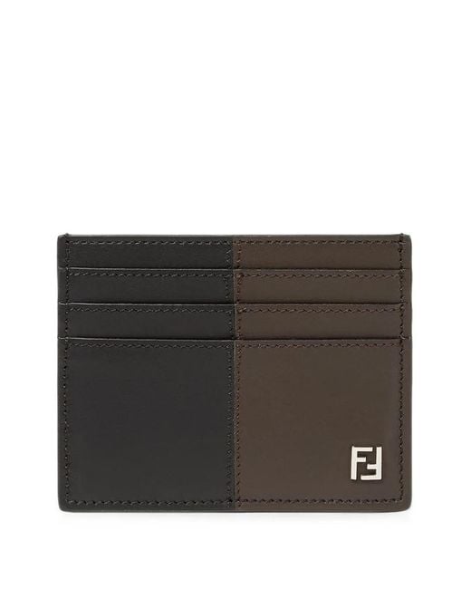 Tarjetero Ff Double Fendi de hombre de color Black