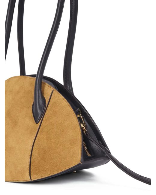 Nina Ricci Metallic Medium Le Bal Suede Zip Shoulder Bag