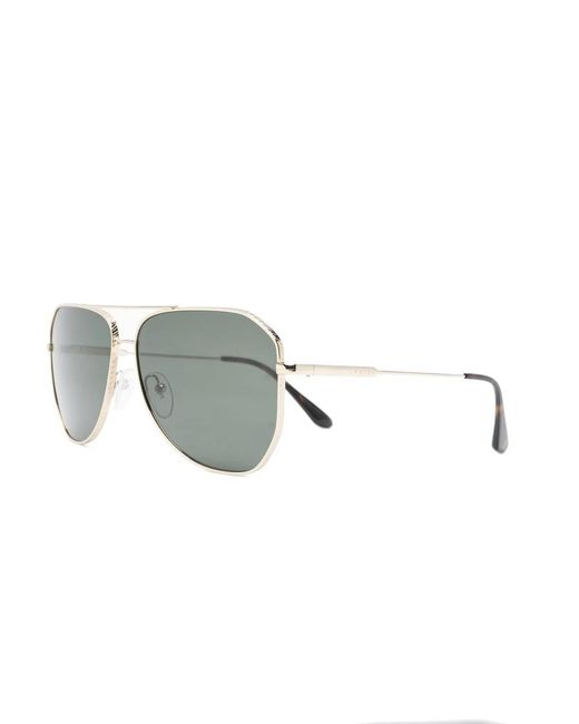 Prada Gray Pilot-frame Sunglasses