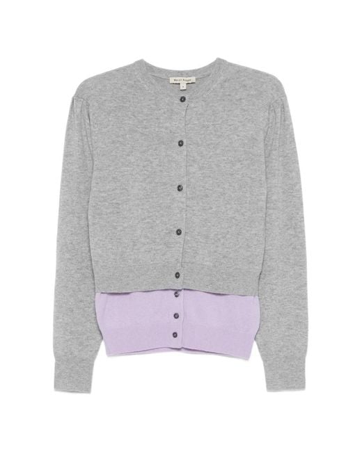 MERYLL ROGGE Gray Buttoned Layered Cardigan
