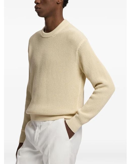 Ralph Lauren White Honeycomb-Stitch Cotton Sweater for men