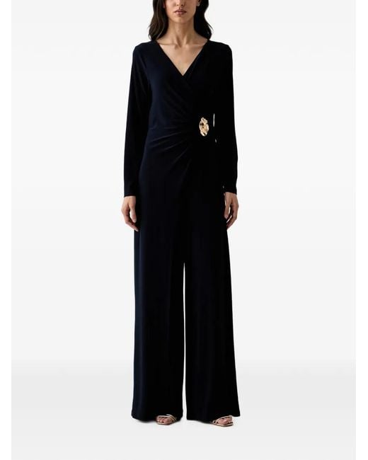 Joseph Ribkoff Black Embellished Wrap-Style Jumpsuit
