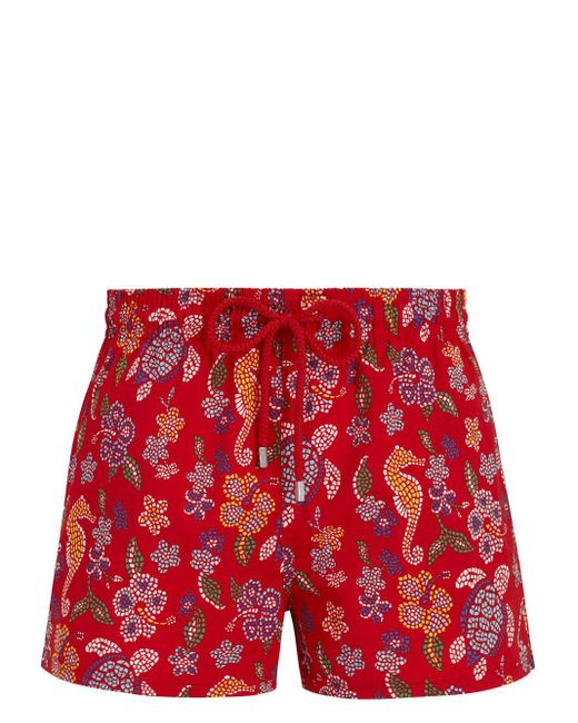Vilebrequin Red Manta Graphic-print Swim Shorts for men