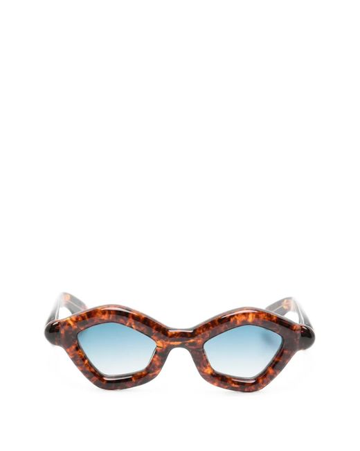 Paloceras Brown Tortoiseshell-Effect Geometric-Frame Sunglasses