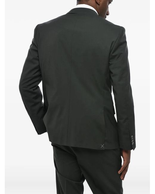 Corneliani Black Single-Breasted Peak-Lapel Suit for men