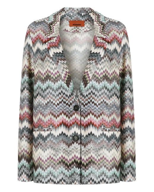 Missoni Gray Chevron-Pattern Blazer