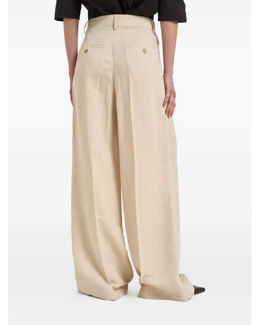 Weekend by Maxmara Natural Pleated Wide-Leg Trousers