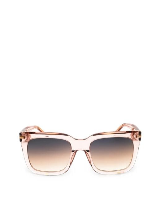 Boss Pink Rectangle-Frame Sunglasses