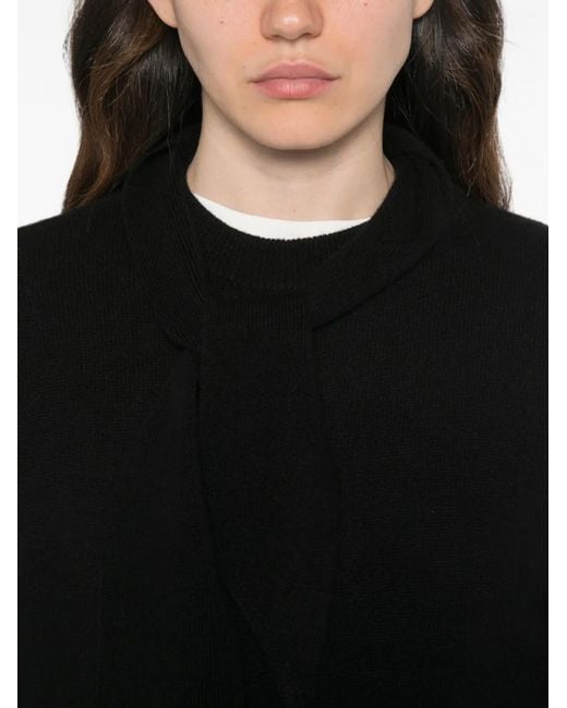 Marella Black Scarf-Detail Sweater
