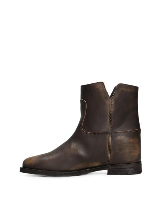 Via Roma 15 Brown Faded-Effect Ankle Boots