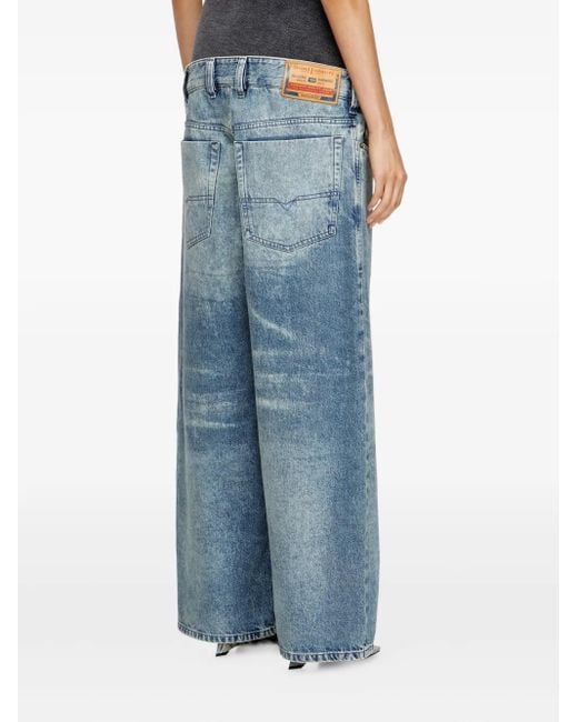DIESEL Blue D-Eni 09N97 Acid-Wash Jeans