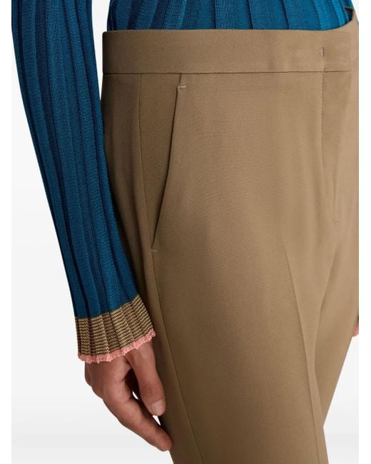 Etro Natural Cady Cuffed Cigarette Trousers