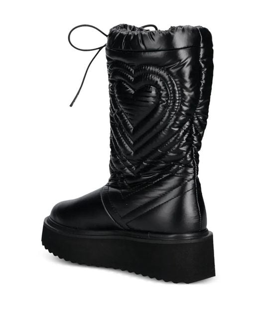Love Moschino Black Platform Snow Boots