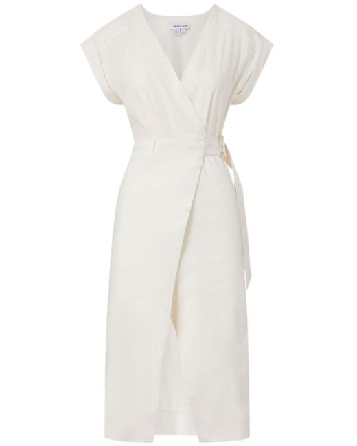 Robe portefeuille Octavia à taille ceinturée Veronica Beard en coloris White