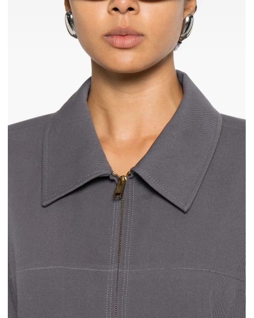 Alexander Wang Gray Zi-Up Bomber Jacket
