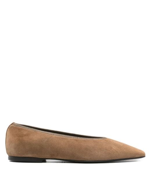 Totême Brown Suede Ballet Flats