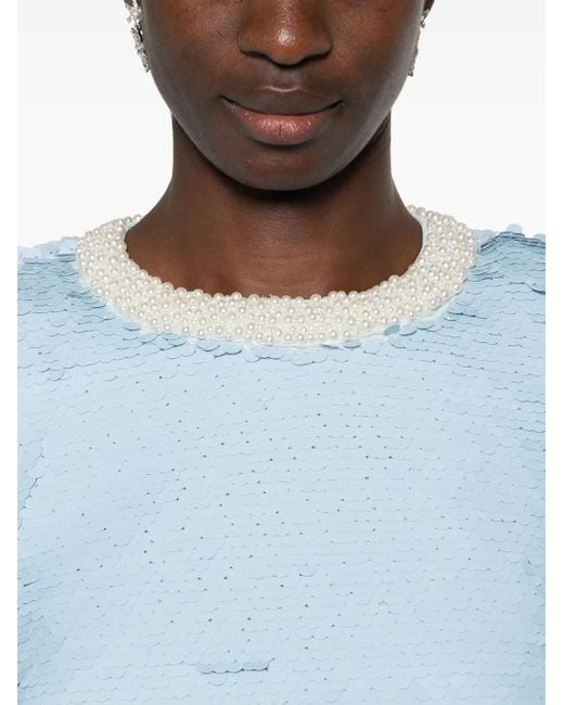 Self-Portrait Blue Sequin Mini Dress
