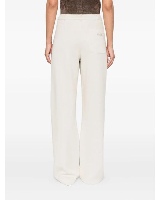 Max Mara White Trousers With Pocket Details