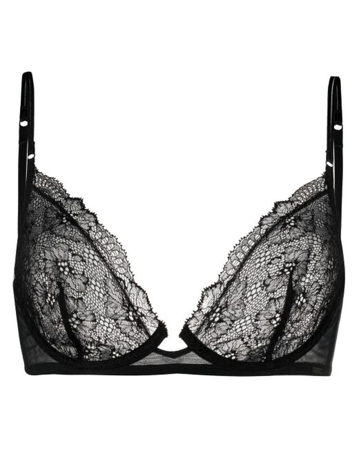 Calvin Klein Laceembellished Plunge Bra in Black Lyst Australia