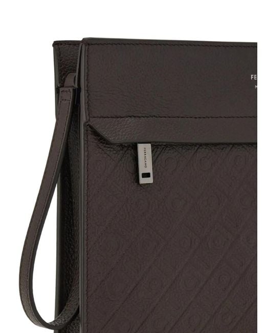 Clutch di Ferragamo in Black da Uomo