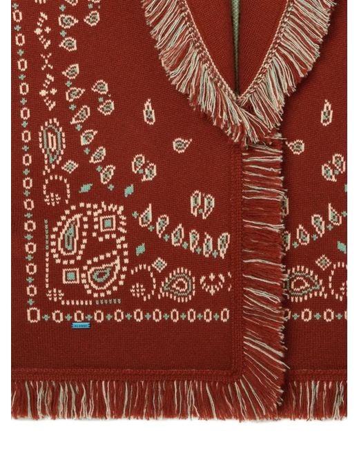 Alanui Red Bandana Cardigan mit Fransen