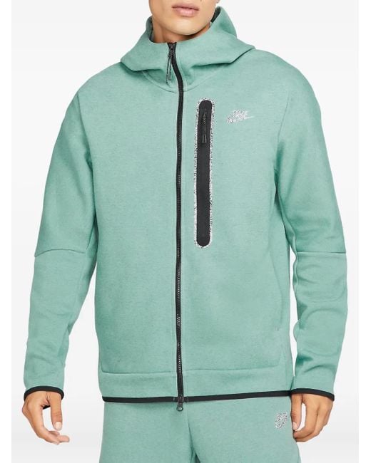 Nike Tech Fleece Hoodie Met Rits in het Green voor heren