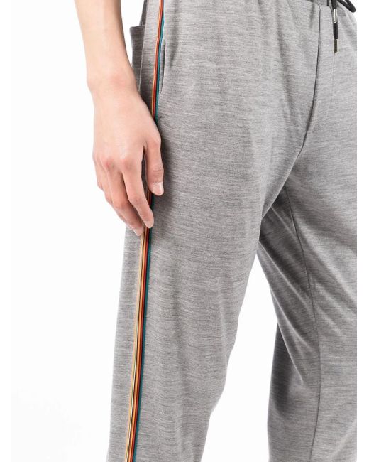 Paul Smith Gray Side-Stripe Tapered Track Pants for men