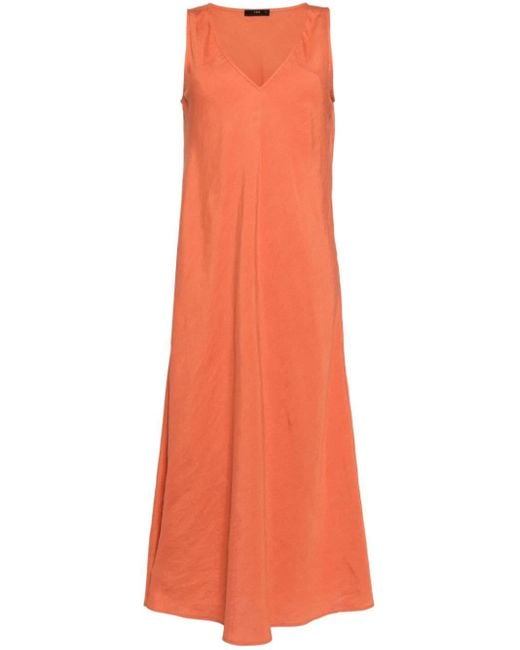 Voz Orange V-neck Sleeveless Maxi Dress