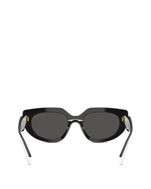 Prada Black Oval-Frame Sunglasses