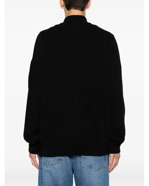 C P Company Black Zip-Up Cardigan for men