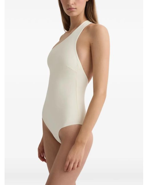 Bondi Born White Colette One-Shoulder Swimsuit