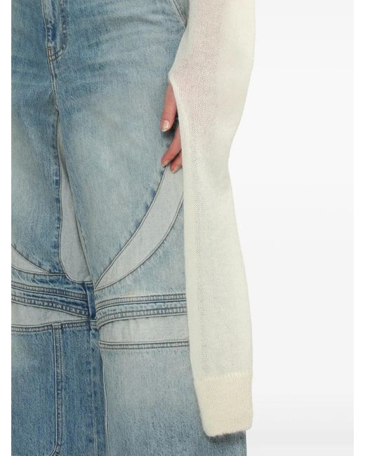 Coperni White Extra-Long-Sleeve Jumper