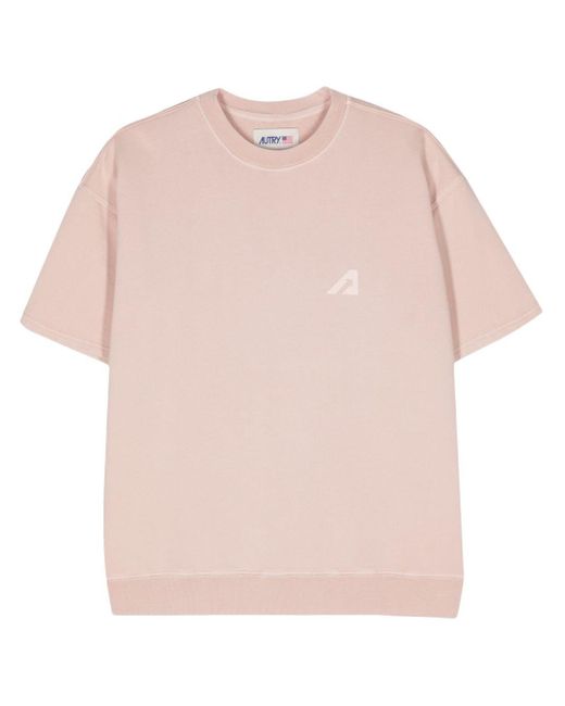Autry Katoenen T-shirt Met Logoprint in het Pink voor heren