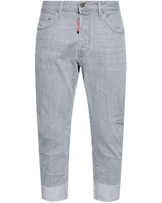 DSquared² Tidy Biker Cropped-Jeans in Gray für Herren