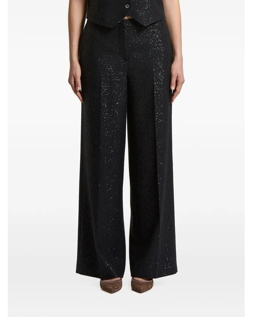 Peserico Black Sequin-Embellished Trousers