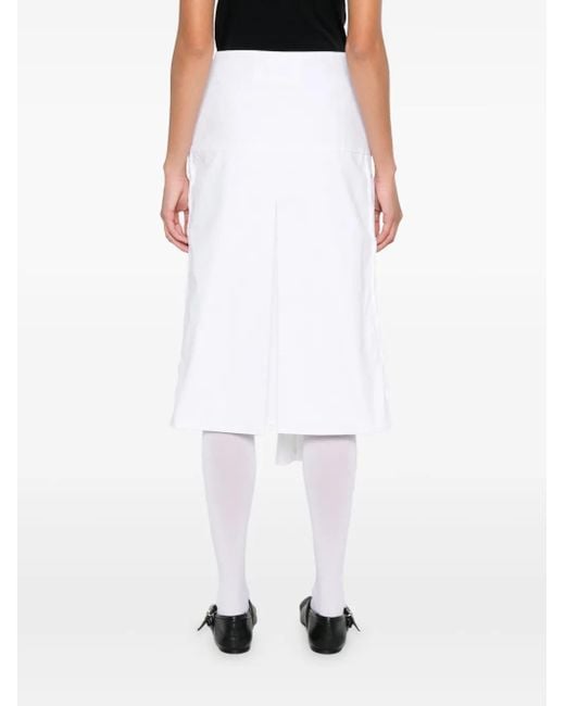 MARINE SERRE White Wrapped Midi Skirt