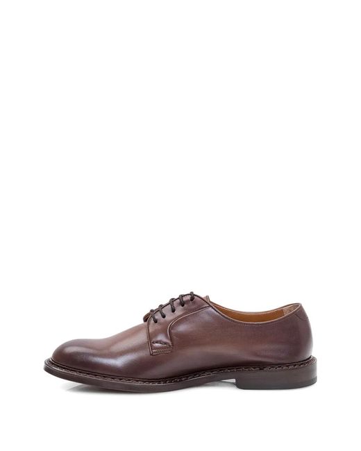 Doucal's Brown Nappa Derby Shoes for men