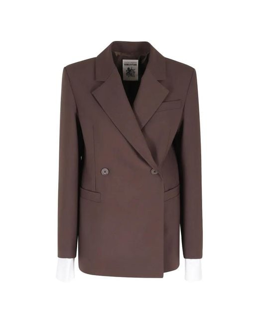 Semicouture Brown Double-Breasted Blazer