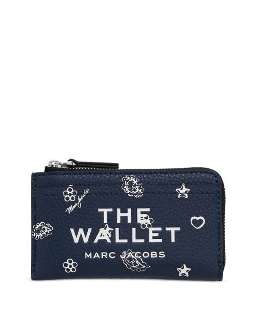 Marc Jacobs Blue Bandana Leather Zip Wallet
