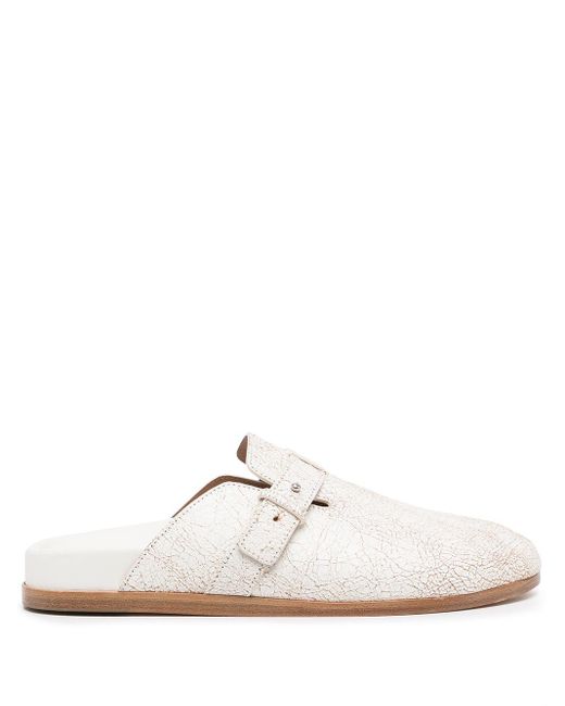 Emporio Armani Leer Leren Muiltjes in het Wit - Lyst