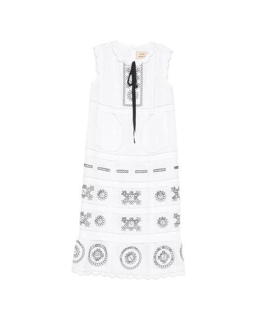 Vita Kin White Phoebe Embroidered Sleeveless Midi Dress