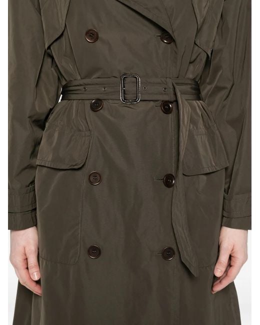 Aspesi Green Belted Double-Breasted Coat