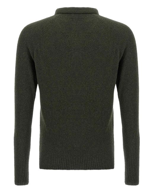 Ma'ry'ya Green Button-Placket Polo Shirt for men