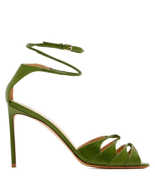 Francesco Russo Green 95Mm Risioi5 Cut-Out Stiletto Sandals
