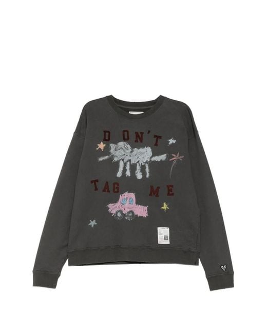 Maison Mihara Yasuhiro Black Graphic-Print Sweatshirt for men