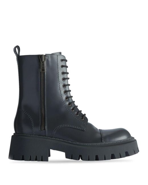 Balenciaga Black Tractor 20mm Lace-up Boots for men