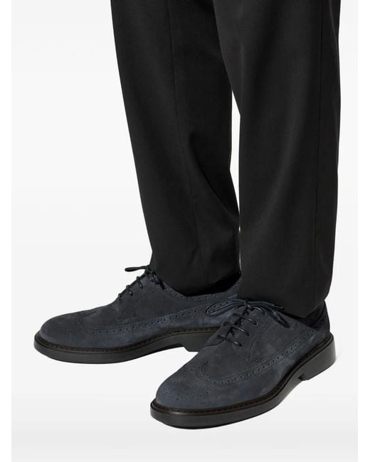 Hogan Black Bucature Derby Shoes for men