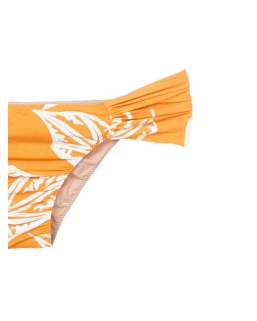Clube Bossa Orange Leaf-Print Bikini-Bottoms