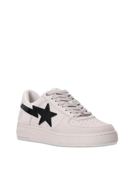 A Bathing Ape White Sta Logo-Patch Sneakers for men