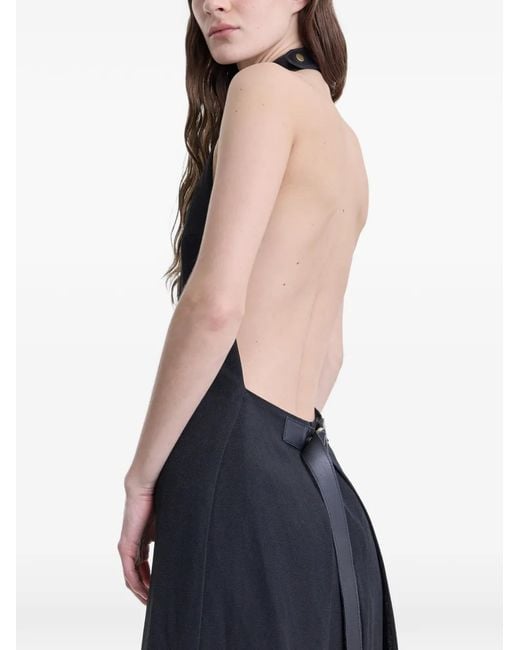 FFORME Black Robe Longue Silke Dos Nu